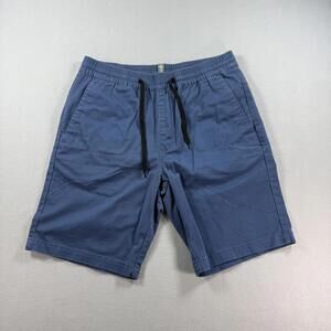 Mens Blue Volcom Drawstring Flat Front Shorts 9" Inseam